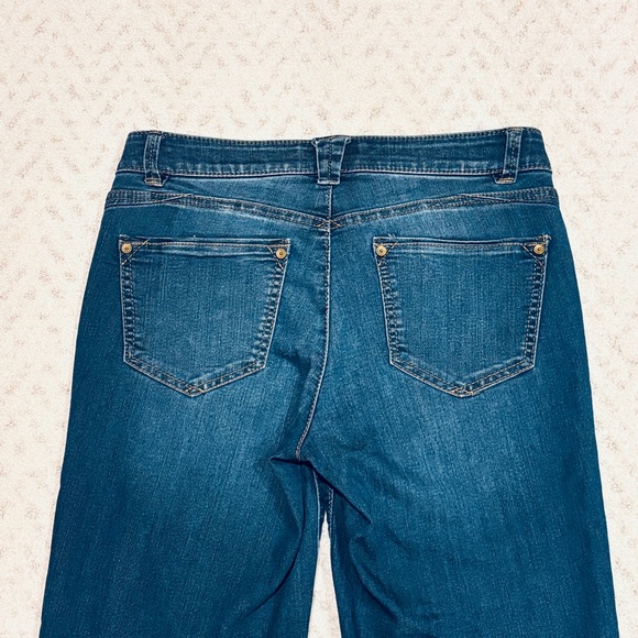 Wit Wisdom Denim Long Shorts Capris Womens Size 2 Blue Jean Ab Solution Comfort - Picture 9 of 9